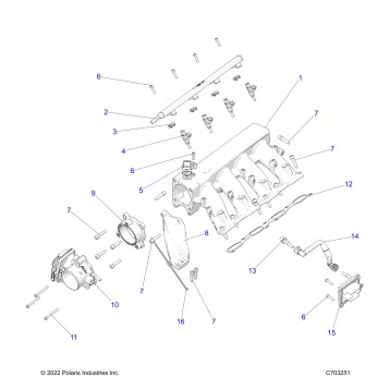 ENGINE, INTAKE MANIFOLD, FUEL RAIL AND RELATED - Z23RMU2KAN/BN (C703251)