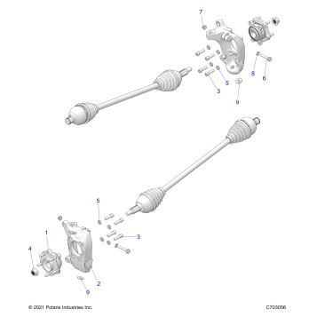 SUSPENSION, FRONT CARRIER AND HUB - Z23RMU2KAN/BN (C703056)