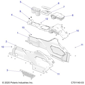 BODY, CENTER CONSOLE - Z23RGD2KAJ/AK/BJ/BK (C701140-03)