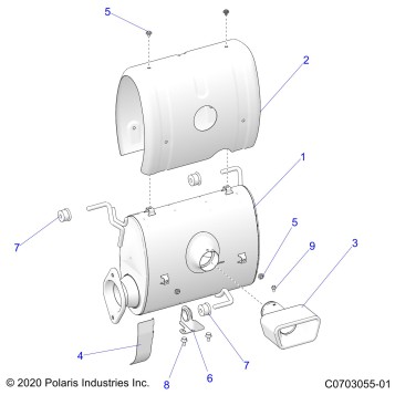 ENGINE, EXHAUST SYSTEM, SILENCER AND RELATED - Z23RMU2KAN/BN (C0703055-01)
