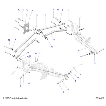 SUSPENSION, REAR TRAILING ARMS MOUNTING - Z26S4P92BL (C750928)