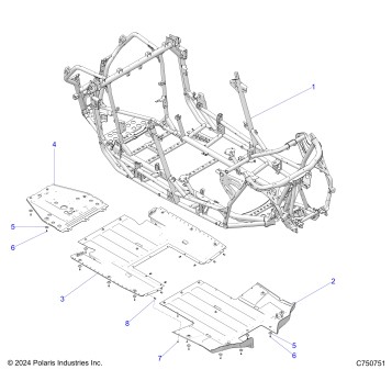 CHASSIS, MAIN FRAME AND SKID PLATES - Z25X4B92AP/BP (C750751)