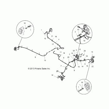 BRAKES, BRAKE LINES AND MASTER CYLINDER - Z146T1EAM/EAW (49RGRBRAKELINES14RZR1000)