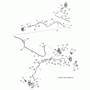 BRAKES, BRAKE LINES AND MASTER CYLINDER - Z16VA87 ALL OPTIONS (49RGRBRAKELINES15RZR900)