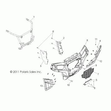 BODY, FRONT BUMPER - R12JT87AB/AD/AS/AW/9EAW (49RGRBUMPER12RZRXP900)