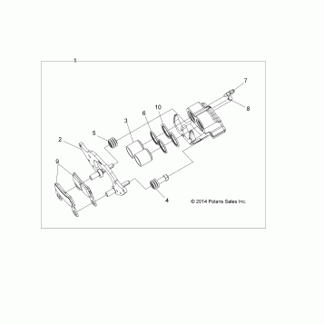 BRAKES, FRONT CALIPER - Z19VBE99AM/BM/LM (49RGRCALIPER15RZR900)