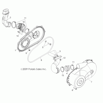 DRIVE TRAIN, CLUTCH COVER and DUCTING - R10XH76AA (49RGRCLUTCHCVR10RZRS4)