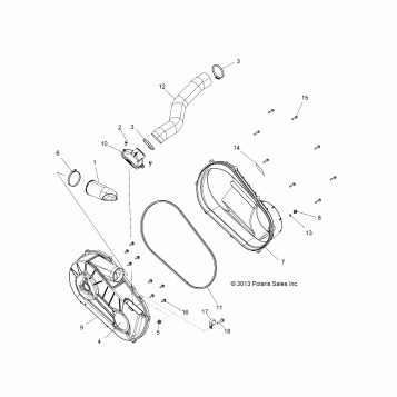 DRIVE TRAIN, CLUTCH COVER and DUCTING - Z16VHA57A2/EAK/AS (49RGRCLUTCHCVR14RZR570)
