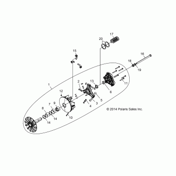 DRIVE TRAIN, PRIMARY CLUTCH - Z16VA87 ALL OPTIONS (49RGRCLUTCHDRV1323181)