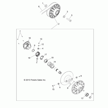 DRIVE TRAIN, SECONDARY CLUTCH - R12JT87AB/AD/AS/AW/9EAW (49RGRCLUTCHDVN11RZR875)
