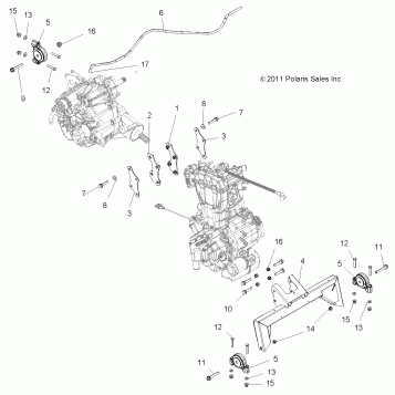 ENGINE, ENGINE and TRANSMISSION MOUNTING - R12VH57AD (49RGRENGINEMTG12RZR570)