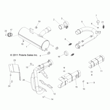 ENGINE, EXHAUST SYSTEM - R12VE76AB/AD/AE/AJ/AO (49RGREXHAUST12RZR)