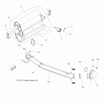 ENGINE, EXHAUST SYSTEM - R12VH57AD (49RGREXHAUST12RZR570)