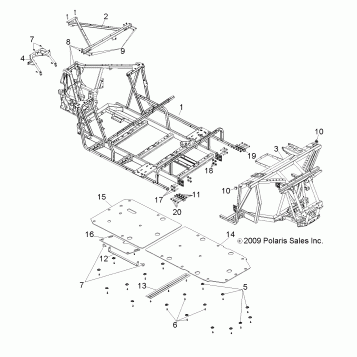 CHASSIS, MAIN FRAME and SKID PLATE - R11XH76AW/AZ/XY76AA (49RGRFRAME11RZR4)