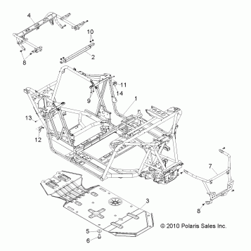 CHASSIS, MAIN FRAME and SKID PLATE - R12JT87AB/AD/AS/AW/9EAW (49RGRFRAME11RZR875)