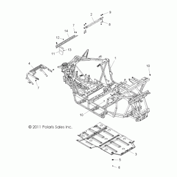CHASSIS, MAIN FRAME and SKID PLATE - R12VH57AD (49RGRFRAME12RZR570)