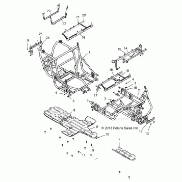 CHASSIS, MAIN FRAME AND SKID PLATES - Z15VFE99AT/AV/AP (49RGRFRAME1410004)