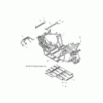 CHASSIS, MAIN FRAME and SKID PLATE - Z17VHA57A2/E57AU (49RGRFRAME14RZR570)