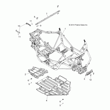CHASSIS, MAIN FRAME AND SKID PLATE - Z16VA87 ALL OPTIONS (49RGRFRAME15RZR900)