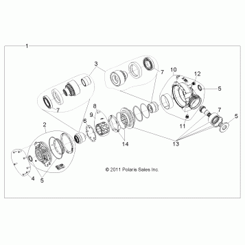 DRIVE TRAIN, FRONT GEARCASE INTERNALS - R12JT87AB/AD/AS/AW/9EAW (49RGRGEARCASE1332923)