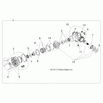 DRIVE TRAIN, FRONT GEARCASE INTERNALS - Z14JT87AD/9EAO/9EAOL/9EAL (49RGRGEARCASE1333105)