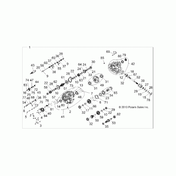 DRIVE TRAIN, MAIN GEARCASE INTERNALS - Z146T1EAM/EAW (49RGRGEARCASE14RZR1000)