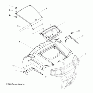 BODY, HOOD and FRONT BODY WORK - R10VH76 ALL OPTIONS/VY76AZ (49RGRHOOD09RZR)