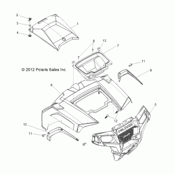 BODY, HOOD and FRONT BODY WORK - R13VH76AC/AD/AN/AS/EAI (49RGRHOOD13RZR)