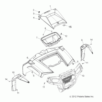 BODY, HOOD and FRONT BODY WORK - R13VE76AD/AI/AW/7EAS/EAT (49RGRHOOD13RZRS)