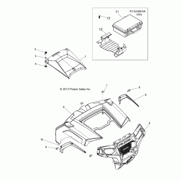 BODY, HOOD and FRONT BODY WORK - Z14VH57AD/6EAI/EAW (49RGRHOOD14RZR570)