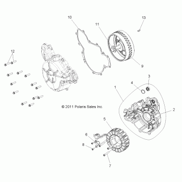 ENGINE, STATOR and COVER - R12JT87AB/AD/AS/AW/9EAW (49RGRMAGNETOCVR12RZRXP900)
