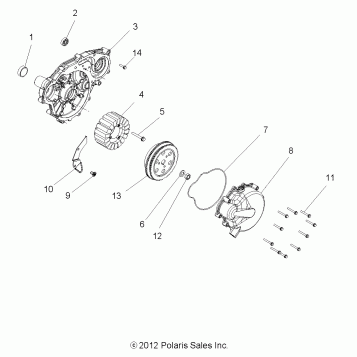 ENGINE, STATOR and FLYWHEEL - R13VH76AC/AD/AN/AS/EAI (49RGRMAGNETOCVR013RZR)