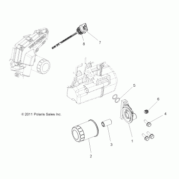 ENGINE, OIL FILTER and DIPSTICK - R12VH57AD (49RGROILFILTER12RZR570)