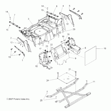 FENDERS and RACK, REAR (Built 8/13/07 and Before) - R08VH76AD/AG (49RGRRACKMTG08VISTA)