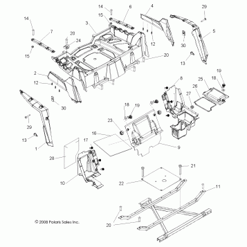 BODY, REAR RACK and FENDERS - R09VH76AX (49RGRRACKMTG09RZRS)