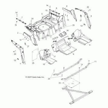 BODY, REAR RACK and FENDERS - R11XH76AW/AZ/XY76AA (49RGRRACKMTG10RZRS4)