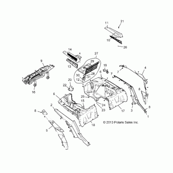 BODY, REAR RACK AND FENDERS - Z146T1EAM/EAW (49RGRRACKMTG1410004)