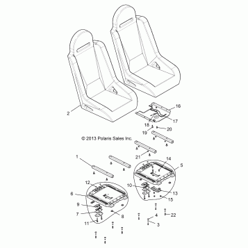 BODY, SEAT ASM. AND SLIDER - Z14VE7EAJ (49RGRSEAT14RZR800)