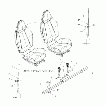 BODY, SEAT MOUNTING and BELTS - R11VH76/VY76 ALL OPTIONS (49RGRSEATMTG11RZR)