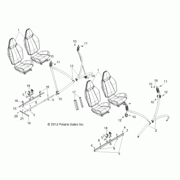 BODY, SEAT MOUNTING and BELTS - R12XE76AD/7EAB/EAO (49RGRSEATMTG12RZR4)