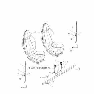 BODY, SEAT MOUNTING and BELTS - R12VH57AD (49RGRSEATMTG12RZR570)