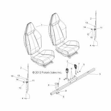 BODY, SEAT MOUNTING and BELTS - R13VH57AD/6EAK (49RGRSEATMTG13RZR600)