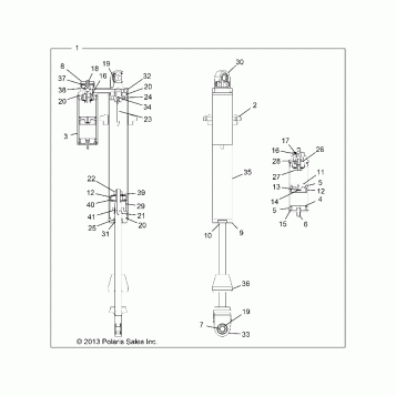 SUSPENSION, FRONT SHOCK INTERNALS - Z16VDE99AF/AM/LM/AS/M99AM (49RGRSHOCKFRT14RZR1000)