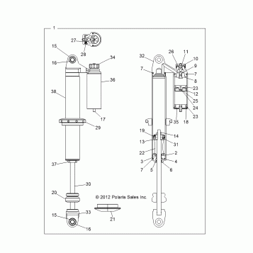 SUSPENSION, FRONT SHOCK (7043778) - R13XT87AA/9EAK (49RGRSHOCKFRT7043778)