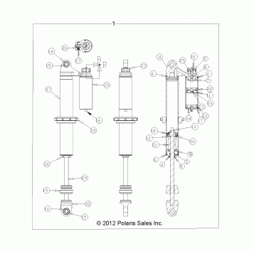 SUSPENSION, FRONT SHOCK (7043917) - R13JT9EAK (49RGRSHOCKFRT7043917)