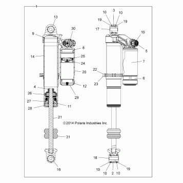 SUSPENSION, FRONT SHOCK INTERNALS - Z15VAX87AL (49RGRSHOCKFRT7442890)