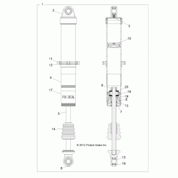 SUSPENSION, REAR SHOCK - R13XE76AD (49RGRSHOCKRR7043907)