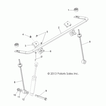 SUSPENSION, STABILIZER BAR, FRONT - R13VH76AC/AD/AN/AS/EAI (49RGRSTABILIZERFRT13RZR)
