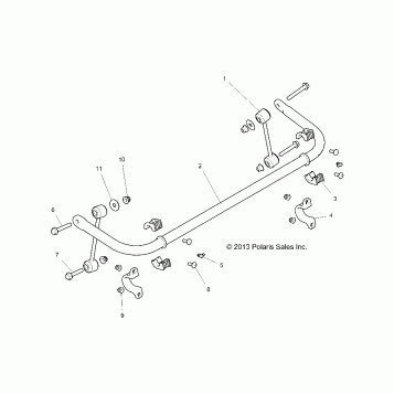 SUSPENSION, STABILIZER BAR, REAR - Z16VDE99AF/AM/LM/AS/M99AM (49RGRSTABILIZERRR14RZR1000)