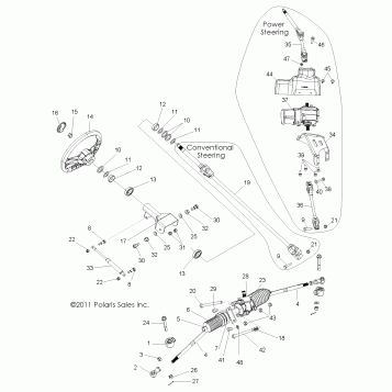 STEERING, STEERING ASM. - R13XE76AD/EAI (49RGRSTEERING12RZR4)